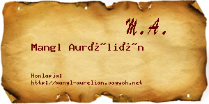 Mangl Aurélián névjegykártya